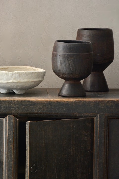 Jinkapa, coupe décorative Gurage vintage en bois – Image 4